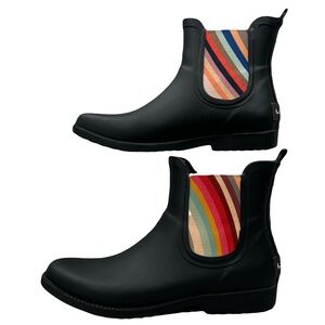 Paul Smith Black Rainbow Panel Pull-On Rain Boots Size 7